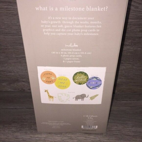 NIB C R Gibson Baby Milestone Blanket & 6 Photo Props - Picture 4 of 5